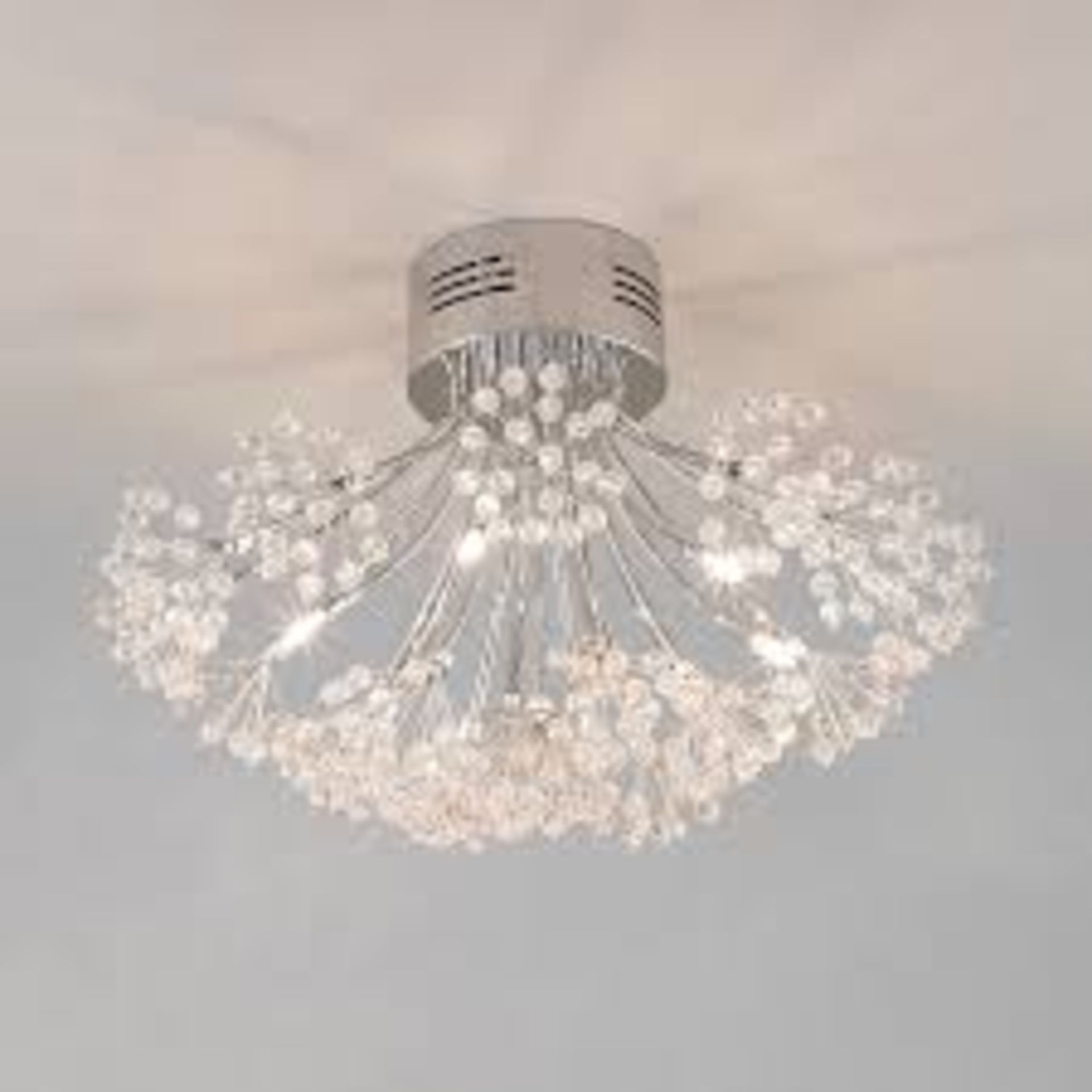 1 x BOXED BLOSSOM 6 LIGHT CEILING FITTING WITH CHROME FINISH AND CRYSTAL EFFECT GLASS RRP £140 (