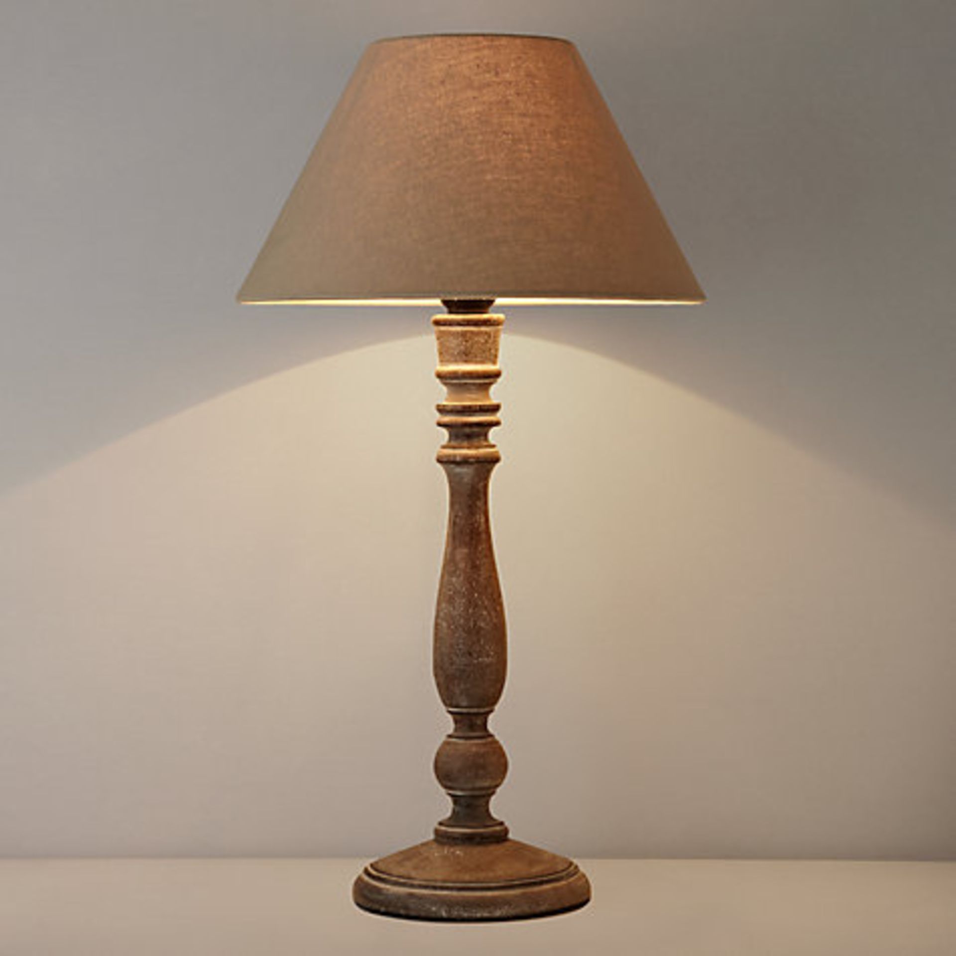 1 x BOXED RUPERT RUBBED WOOD TABLE LAMP (70622111) RRP £65  *PLEASE NOTE THAT THE BID PRICE IS