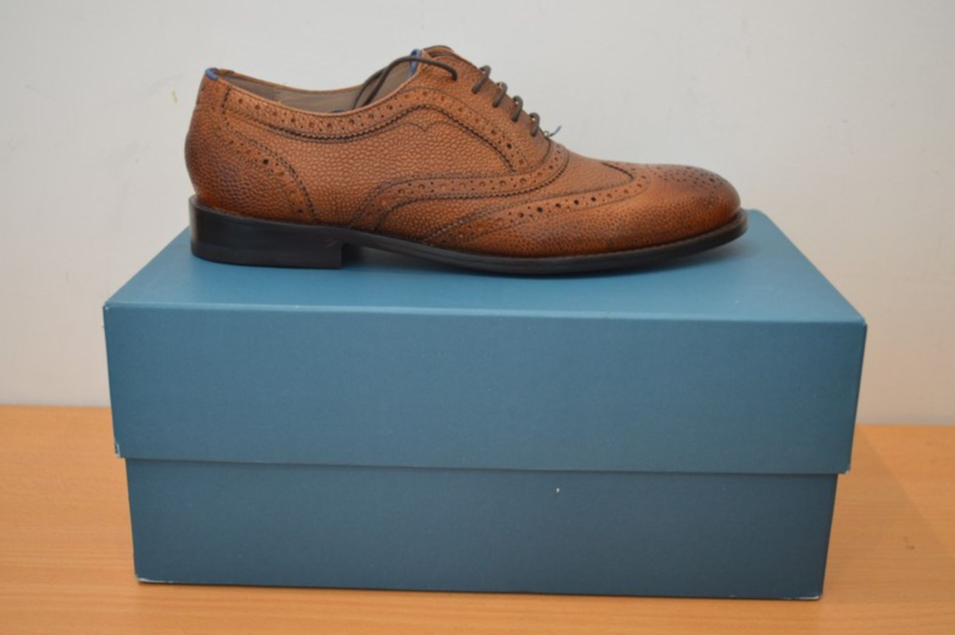 BOXED BRAND NEW SWEENEY LONDON GENTS TAN LEATHER DESIGNER SHOES SIZE 8 RRP £220 (DSCLIP)(20.05.15)