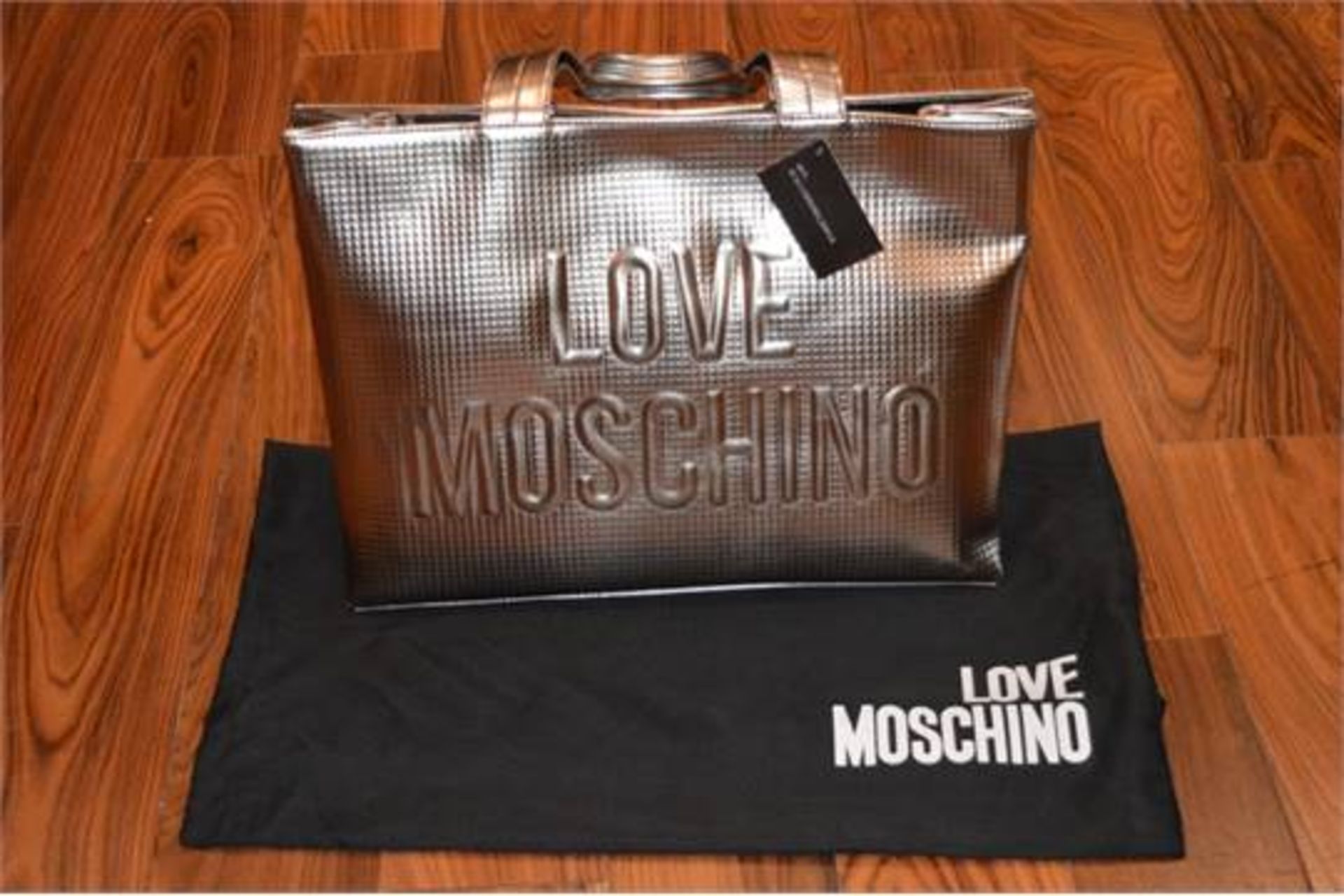 BRAND NEW WITH LABELS LOVE MOSCHINO BRONZE WATERPROOF LADIES LARGE HIGHEND MULTIPURPOSE SUMMER BAG