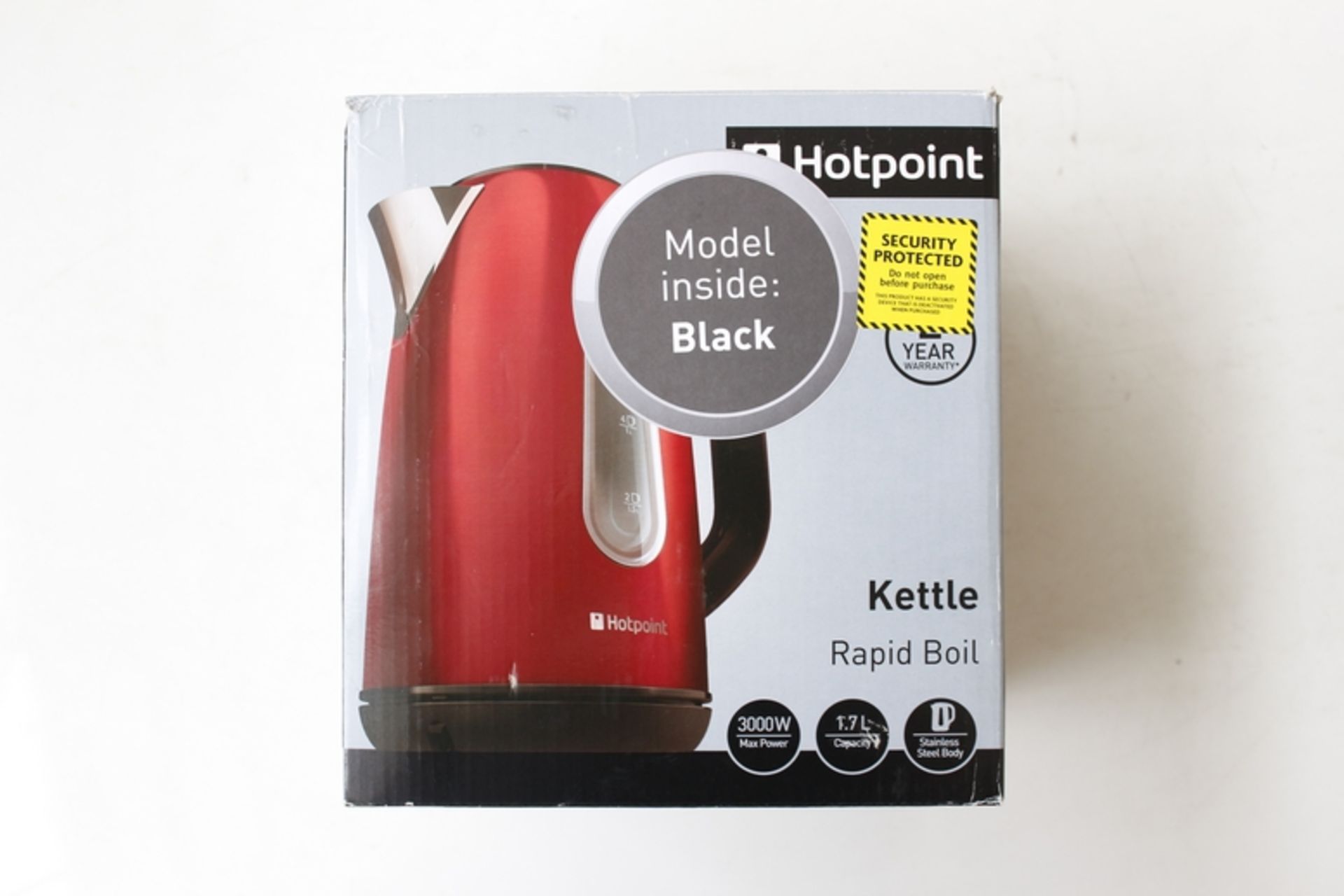 ONE LOT TO CONTAIN 2X BOXED HOTPOINT RAPID BOIL KETTLES IN BLACK (DS-HP)