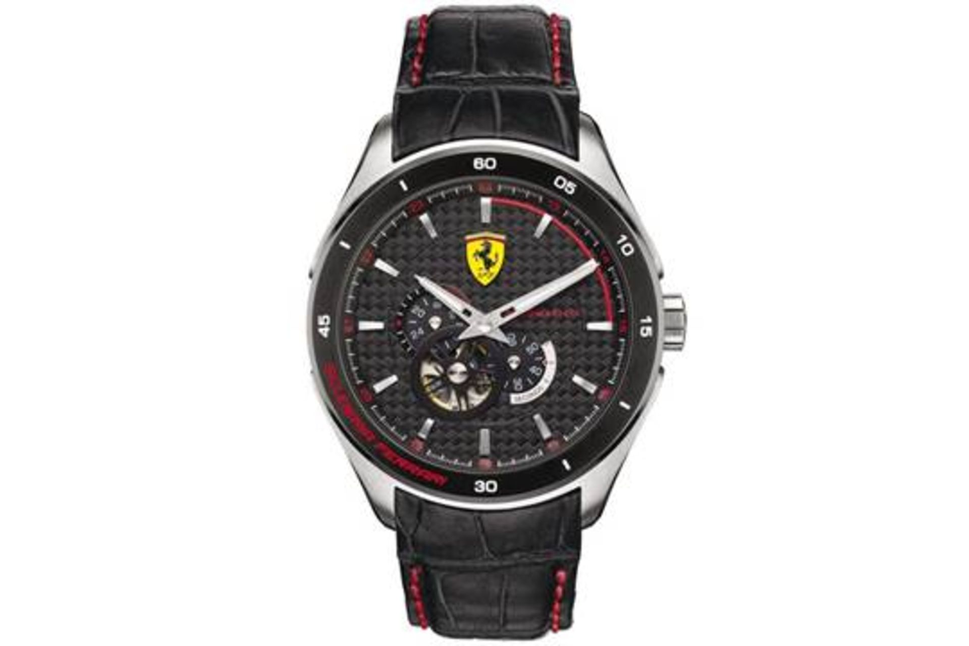 BOXED BRAND NEW SCUDERIA FERARRI ANALOG DISPLAY JAPANESE WRIST WATCH WITH 2 YEARS INTERNATIONAL