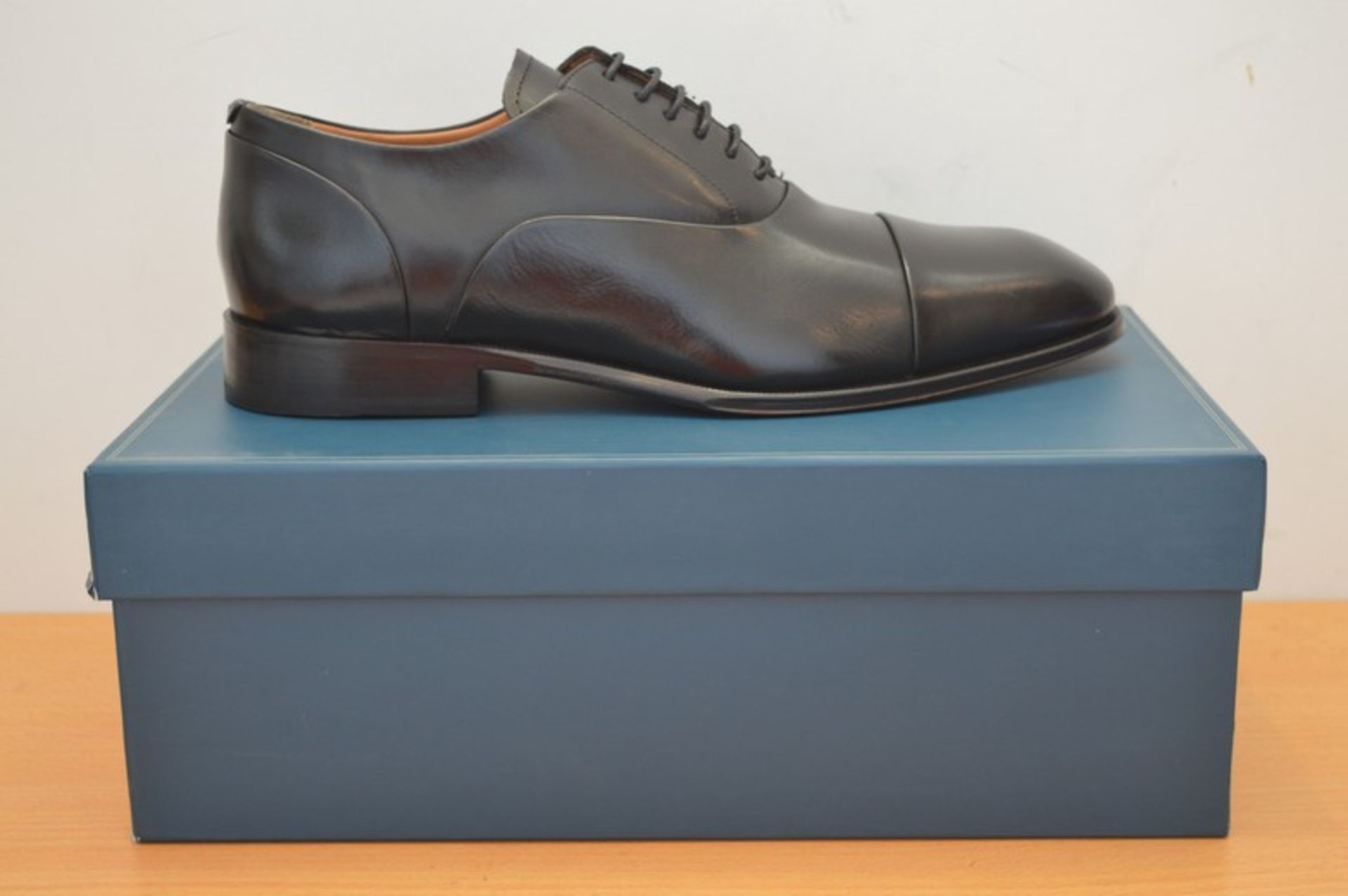 BOXED BRAND NEW JOHN LEWIS GOODWIN BLACK LEATHER GENTS SHOES IN SIZE 8 RRP £80