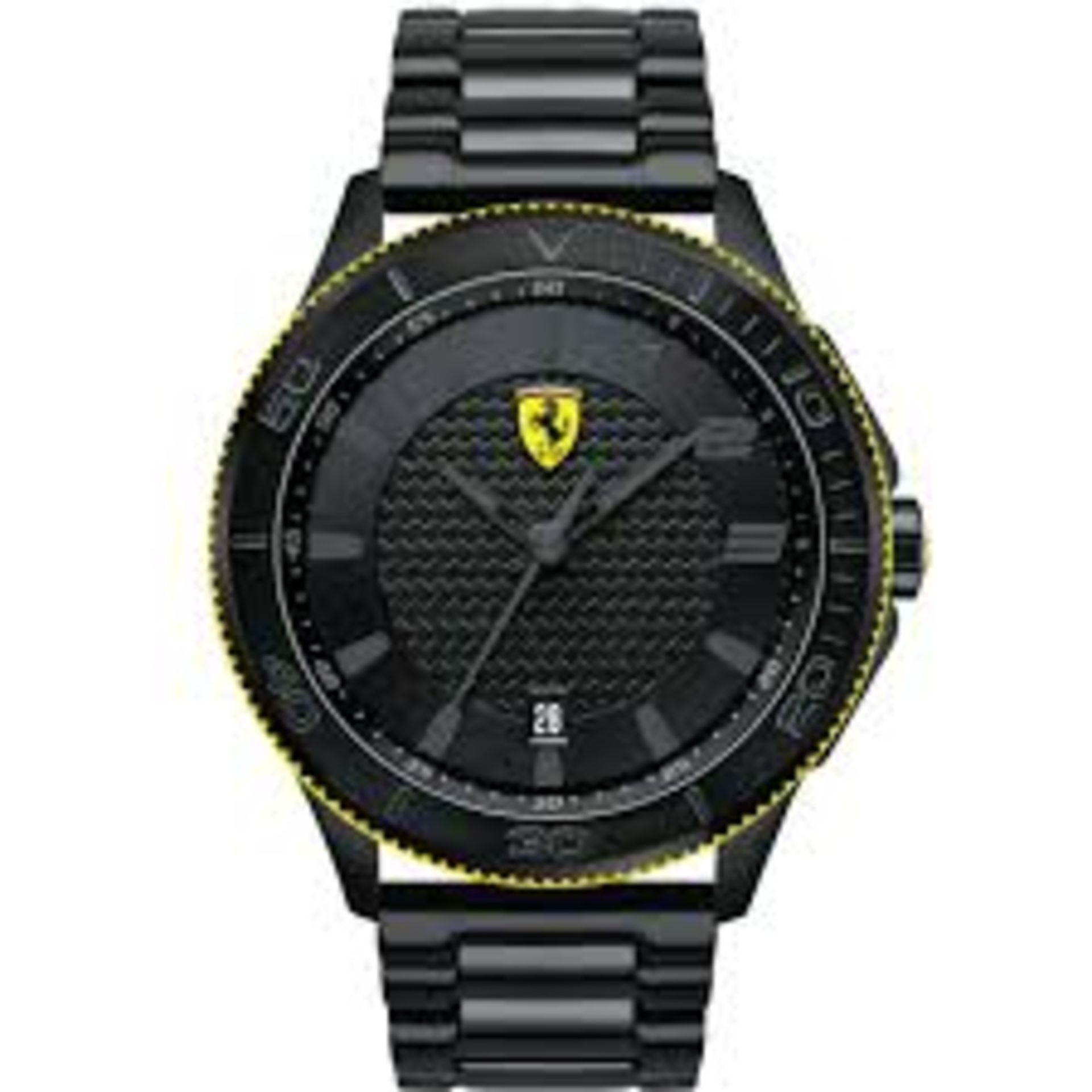 BOXED BRAND NEW SCUDERIA FERRARI XX BLACK HEAVY GENTS WRIST WATCH WITH 2 YEARS INTERNATIONAL