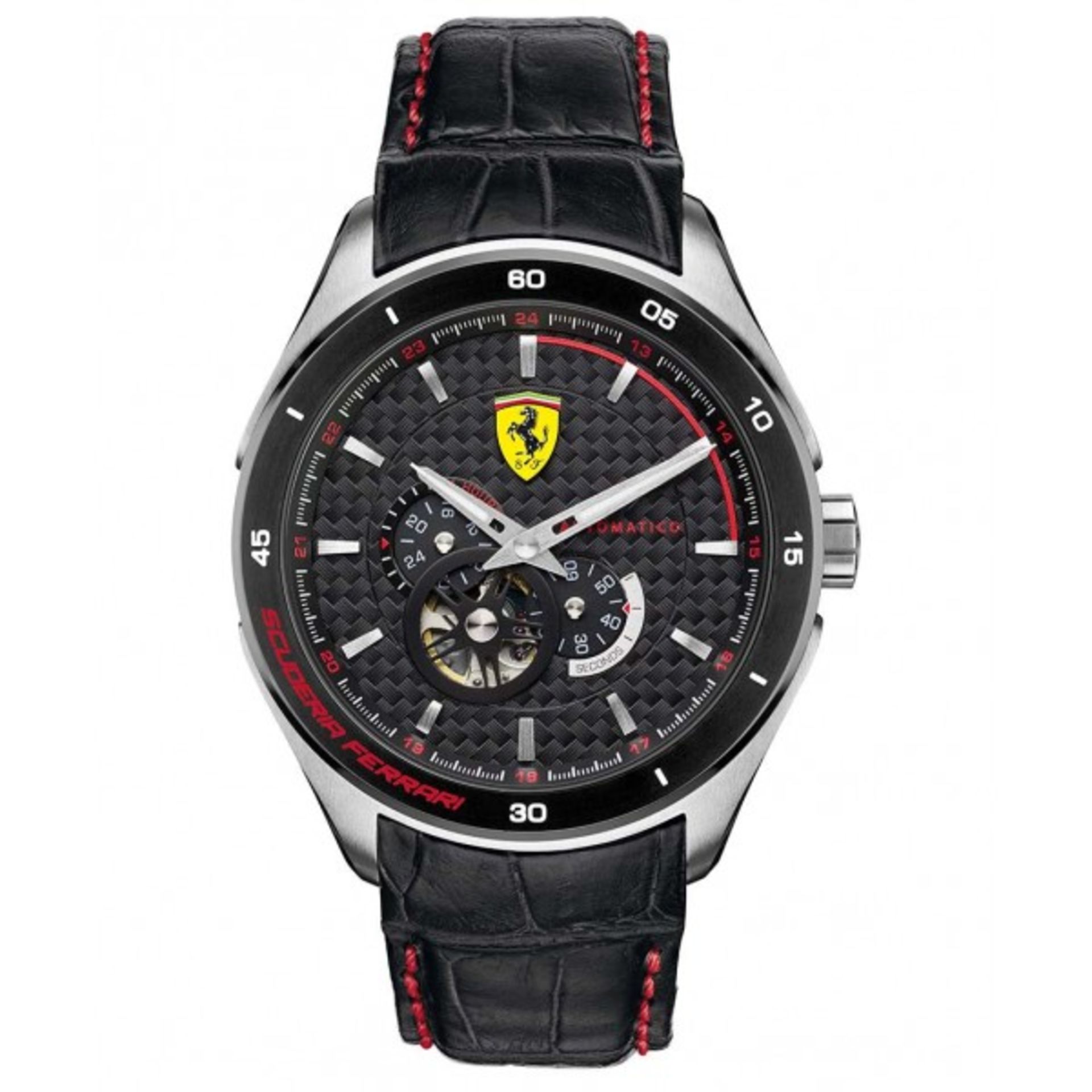 BOXED BRAND NEW SCUDERIA FERRARI GRAN PREMIO JAPANESSE GENT GENUINE LEATHER DESIGNER WRIST WATCH RRP