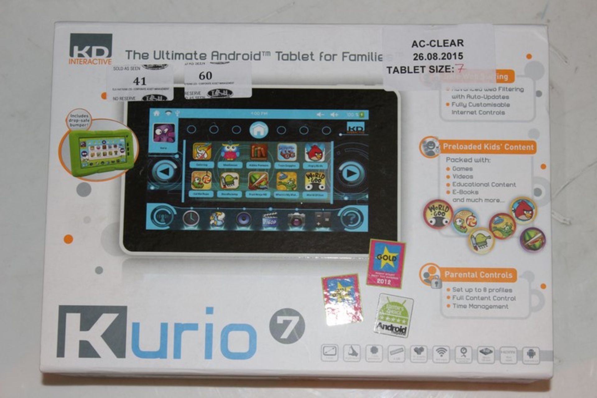 1 x BOXED KD INTERACTIVE CURIO 7 THE ULTIMATE ANDROID TABLET FOR FAMILIES WITH ANDROID 4.0 OPERATING