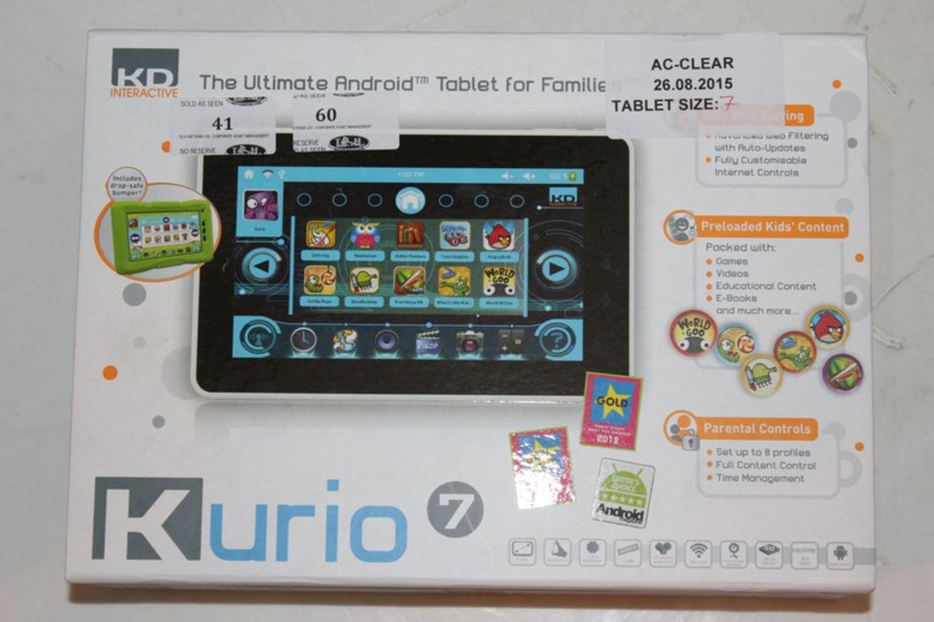 1 x BOXED KD INTERACTIVE CURIO 7 THE ULTIMATE ANDROID TABLET FOR FAMILIES WITH ANDROID 4.0 OPERATING