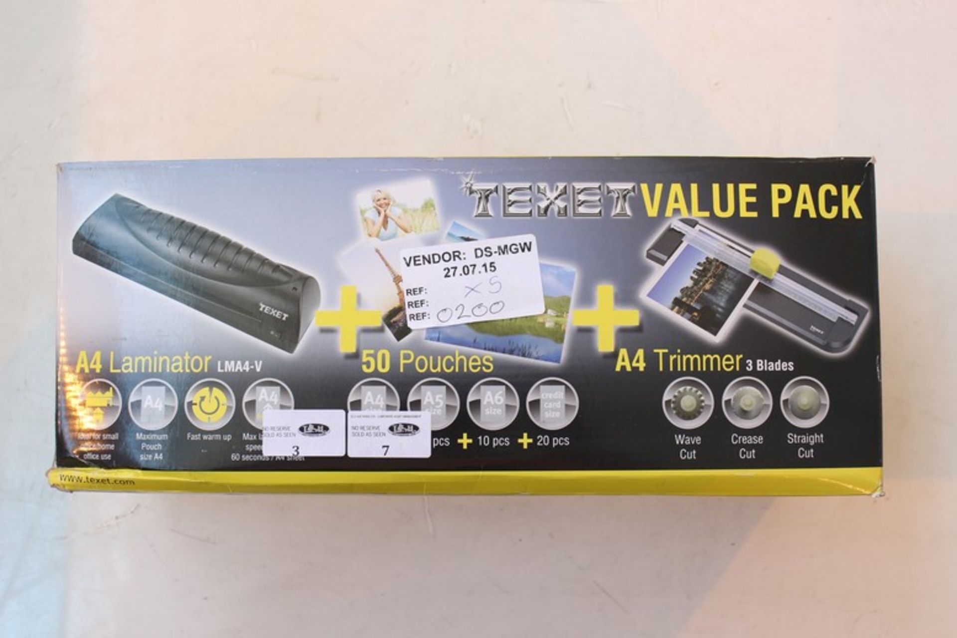 3 x BOXED TEXET VALUE PACK A4 LAMINATOR RRP £ 20   *PLEASE NOTE THAT THE BID PRICE IS MULTIPLIED