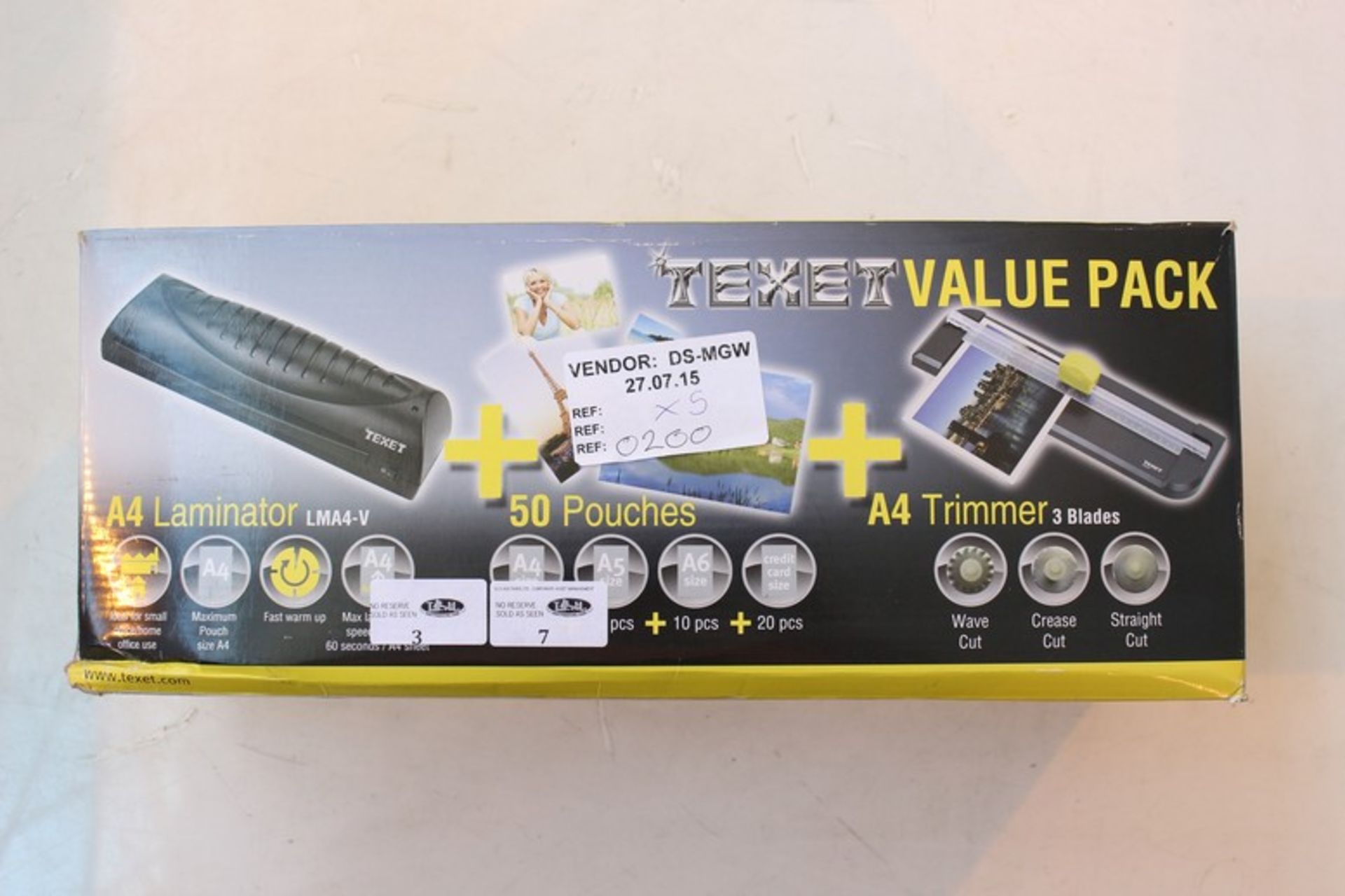 3 x BOXED TEXET VALUE PACK A4 LAMINATOR RRP £ 20   *PLEASE NOTE THAT THE BID PRICE IS MULTIPLIED