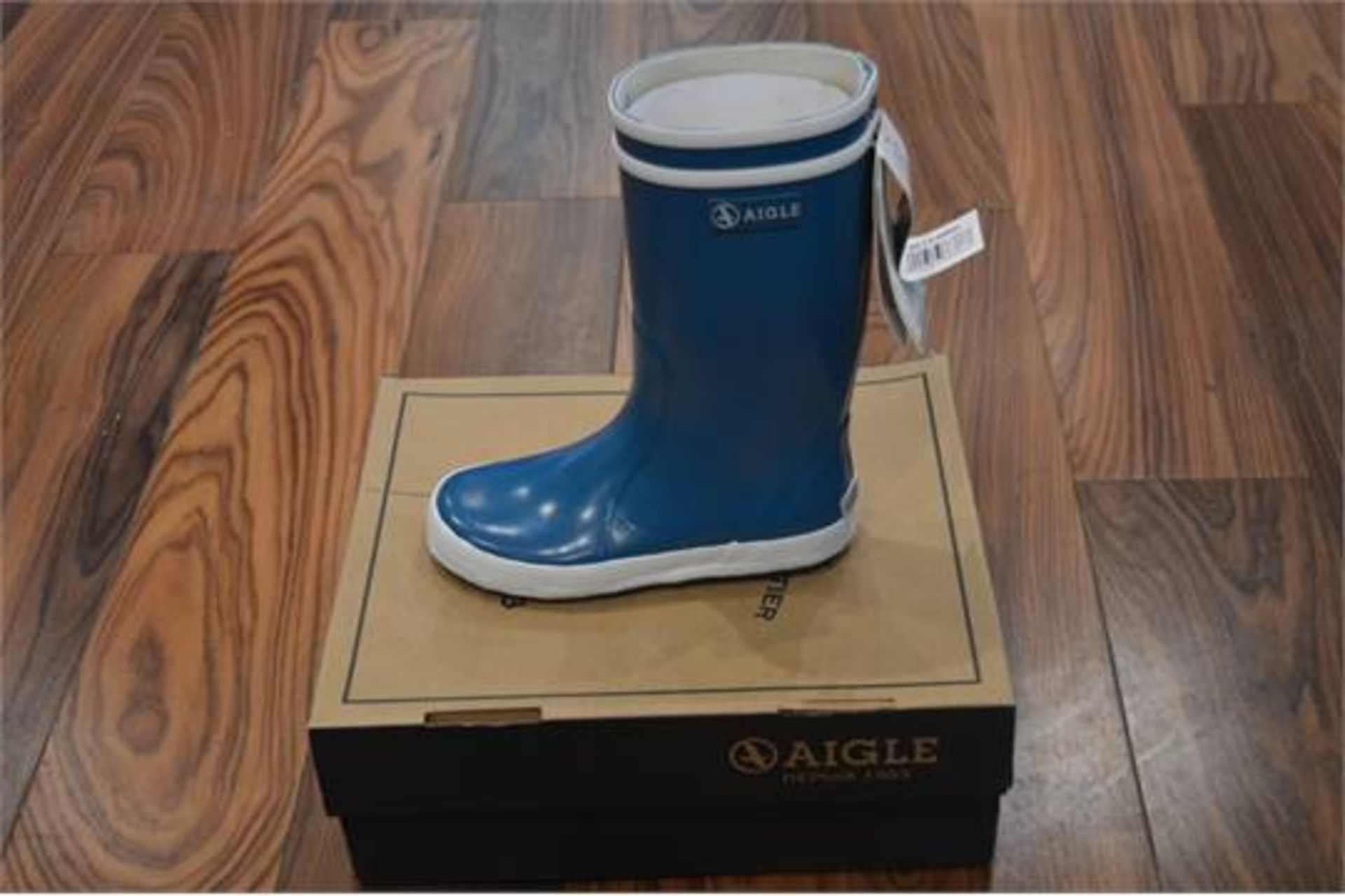 BOXED BRAND NEW AIGLE LOLLY POP BLUEBIRD CHILDRENS WATERPROOF WELLINGTON BOOTS SIZE 11 RPP £30 (