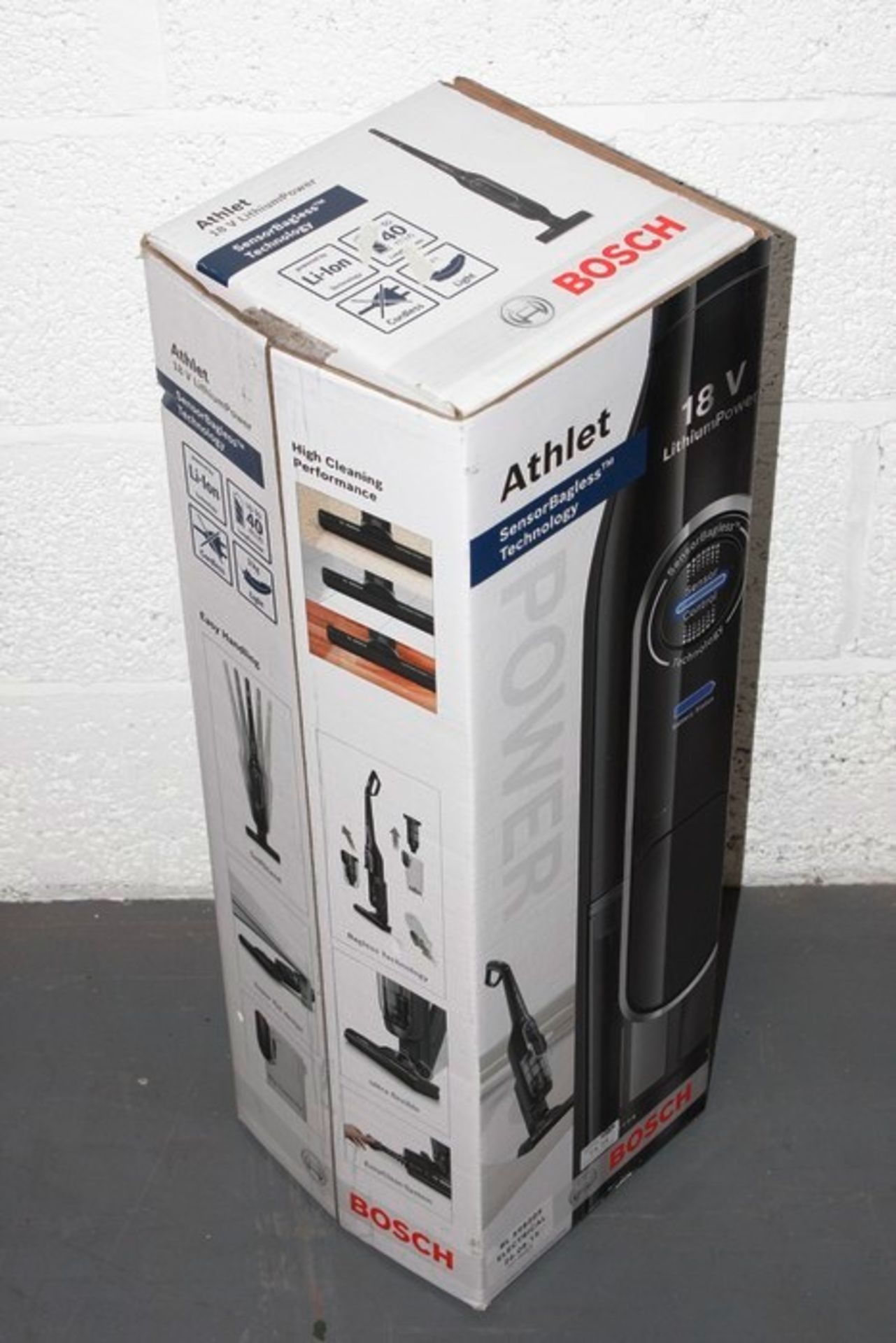 BOXED BOSCH ATHLET 18 VOLT LITHIUM POWER ULTRA LIGHTWEIGHT CORDLESS VACUUM CLEANER RRP: £200