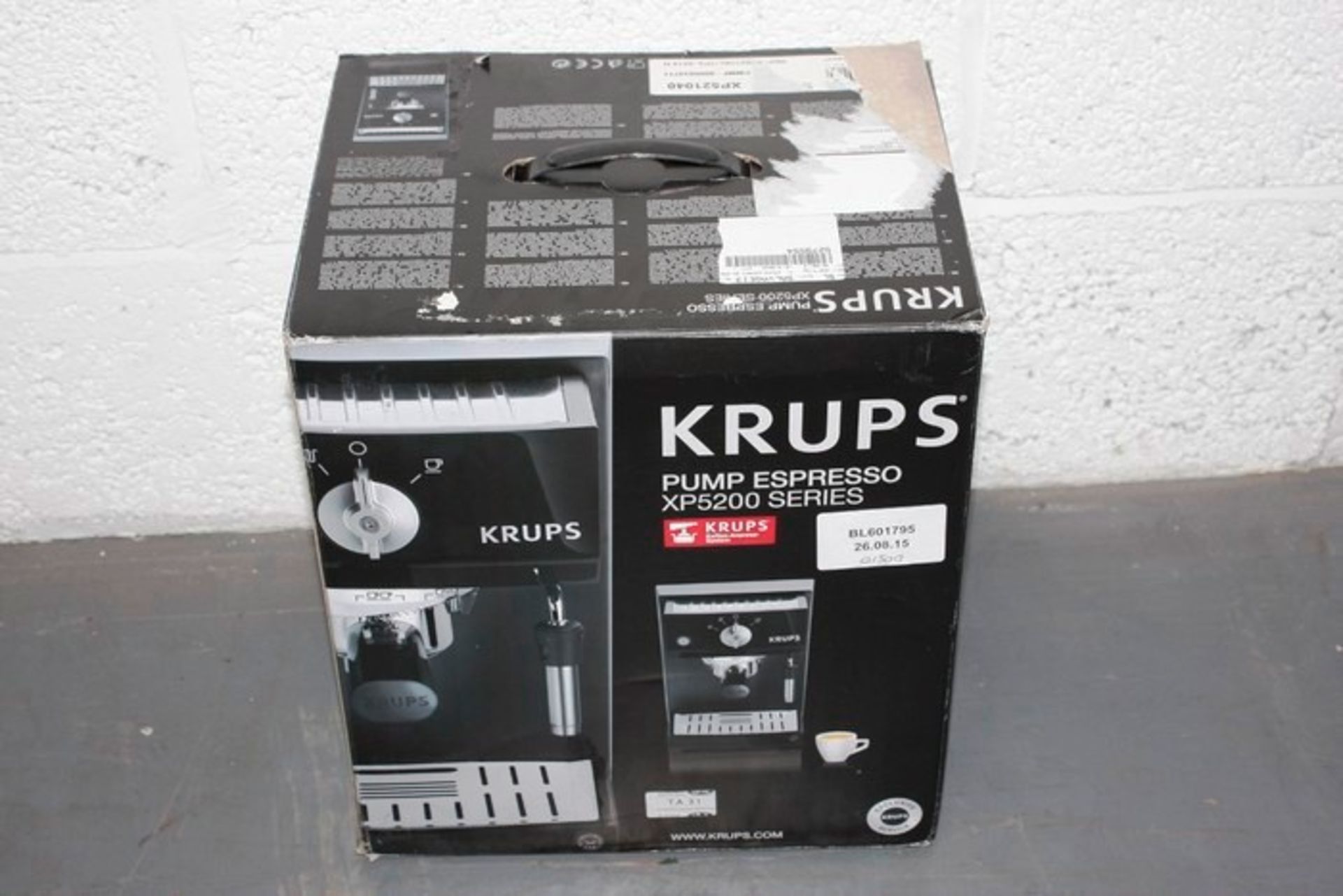 BOXED KRUPS XP 5200 SERIES PROFESSIONAL CAPPUCCINO COFFEE MAKER RRP £150 BL601795, 06/08/15