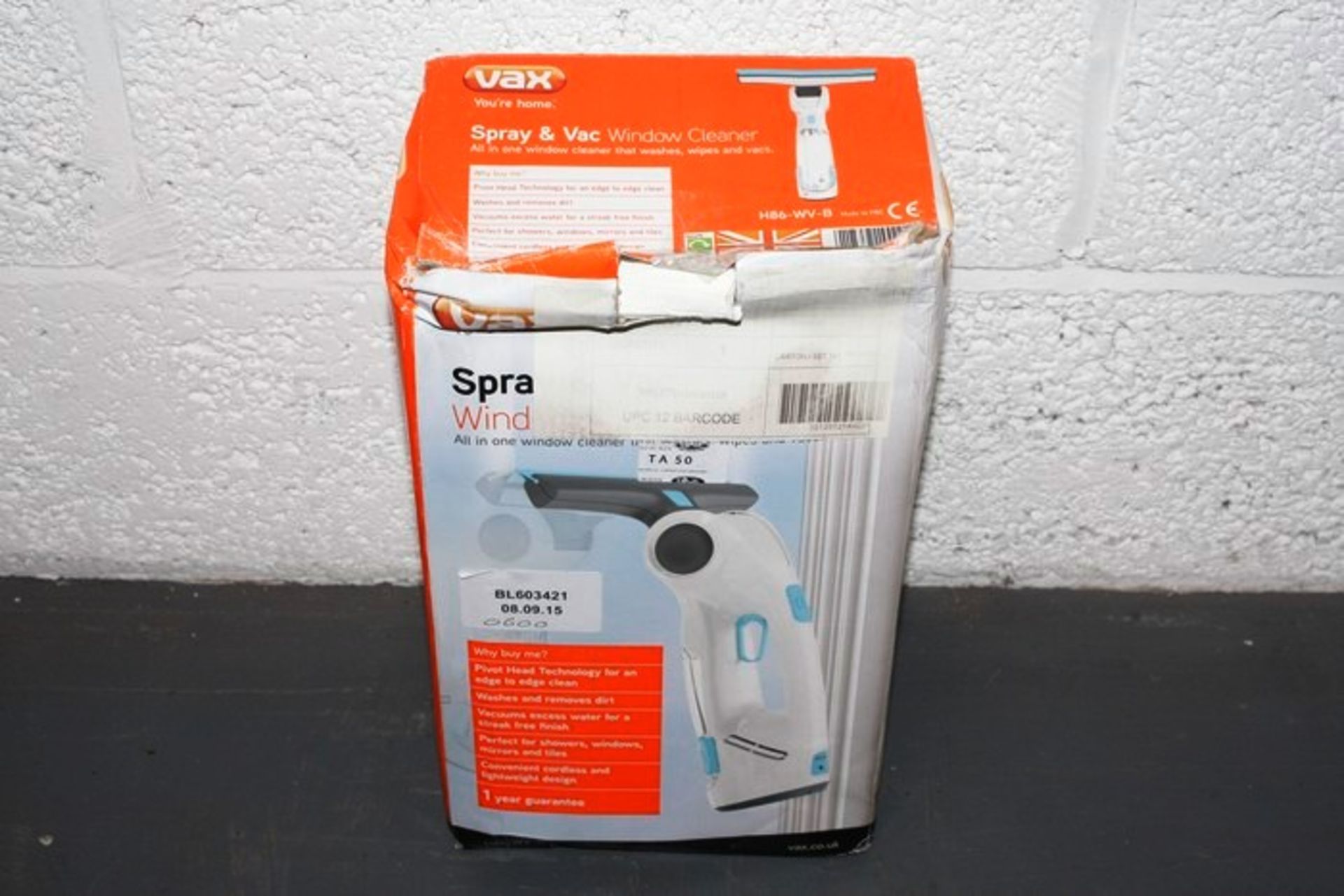 BOXED VAX SPRAY AND VAC WINDOW CLEANER RRP: £60, BL603428, 08/09/15