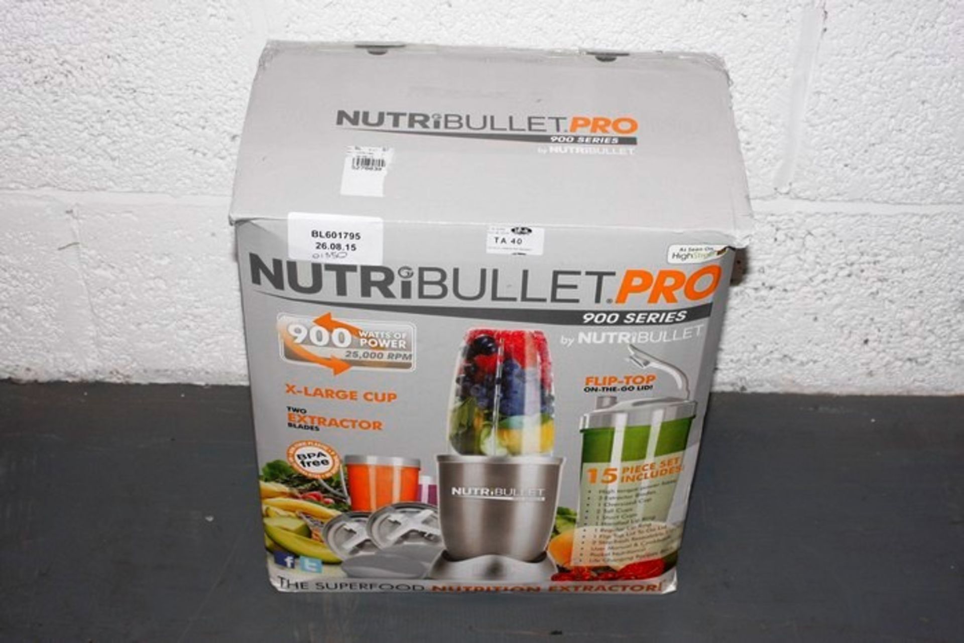 BOXED NUTRIBULLET 900 SERIES PROFESSIONAL SUPER FOOD NUTRITION EXTRACTOR RRP £135 BL601795, 26/08/