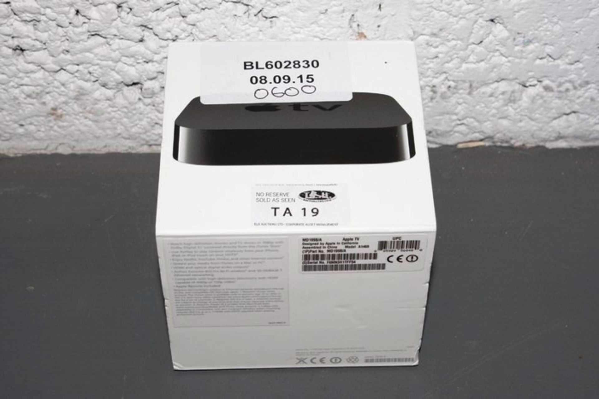 BOXED APPLE TV BOX, RRP: £60 BL602830, 08/09/15