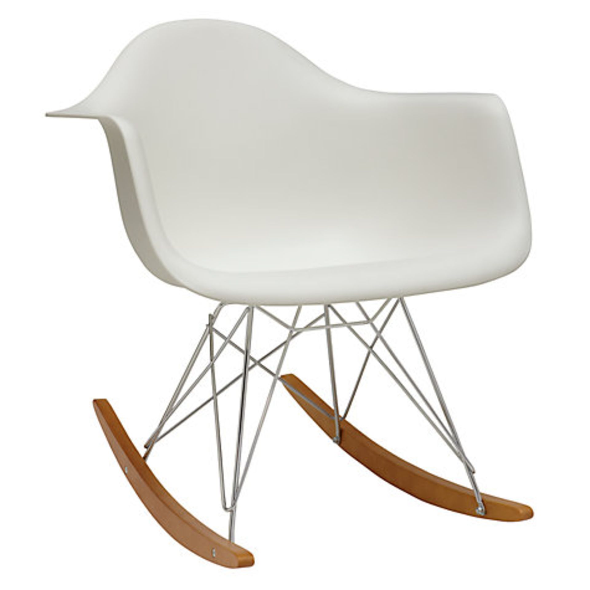 X1 BOXED BRAND NEW, EAMES STYLE ROCKER ARM CHAIR, WHITE, RRP-£149.99 (MD-CHAIR)
