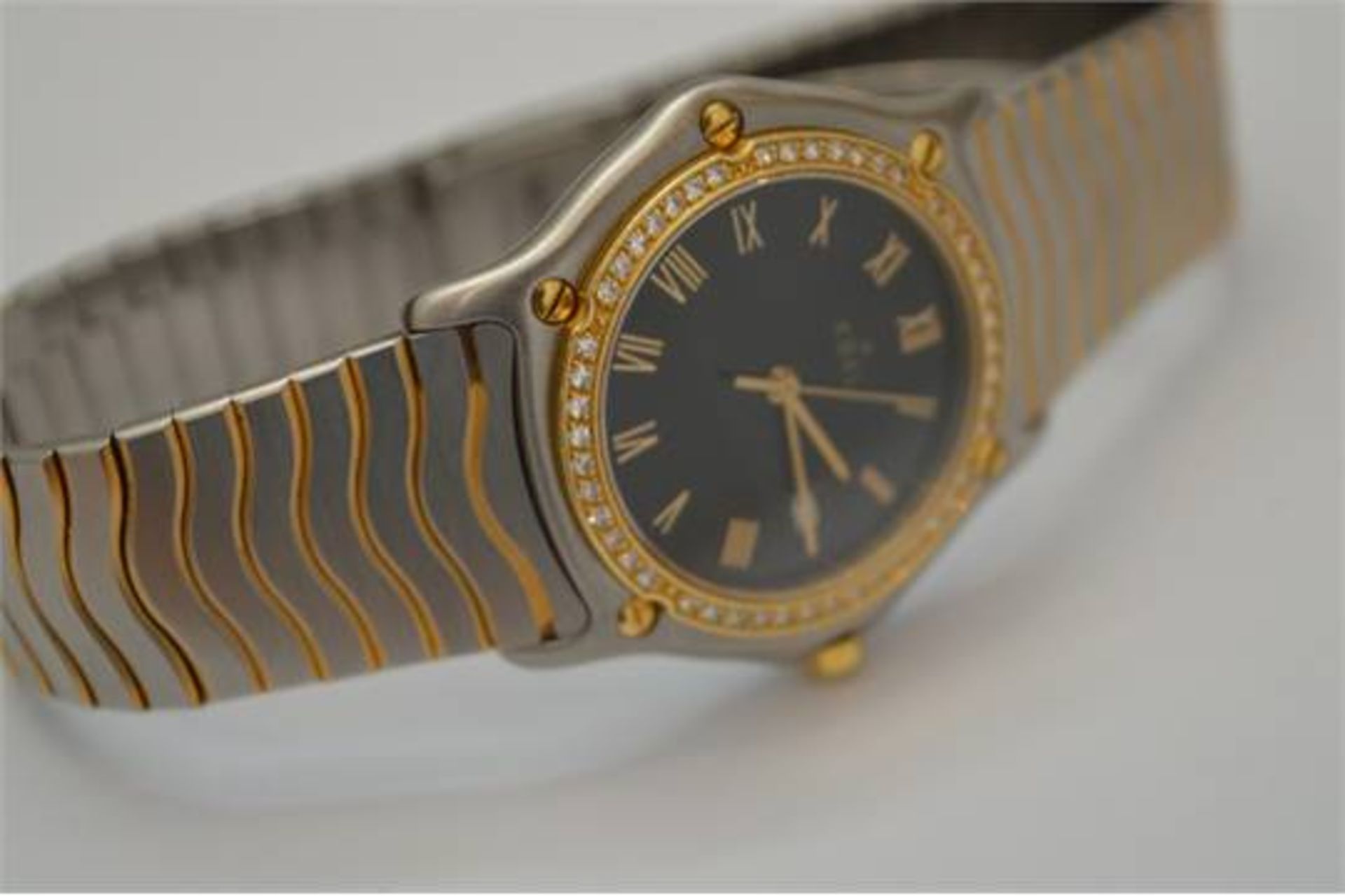 EBEL BIMETAL, 18K GOLD AND STAINLESS STEEL, DIAMOND BEZEL, BLACK DIAL (CS) ***PLEASE NOTE THERE IS - Image 4 of 4