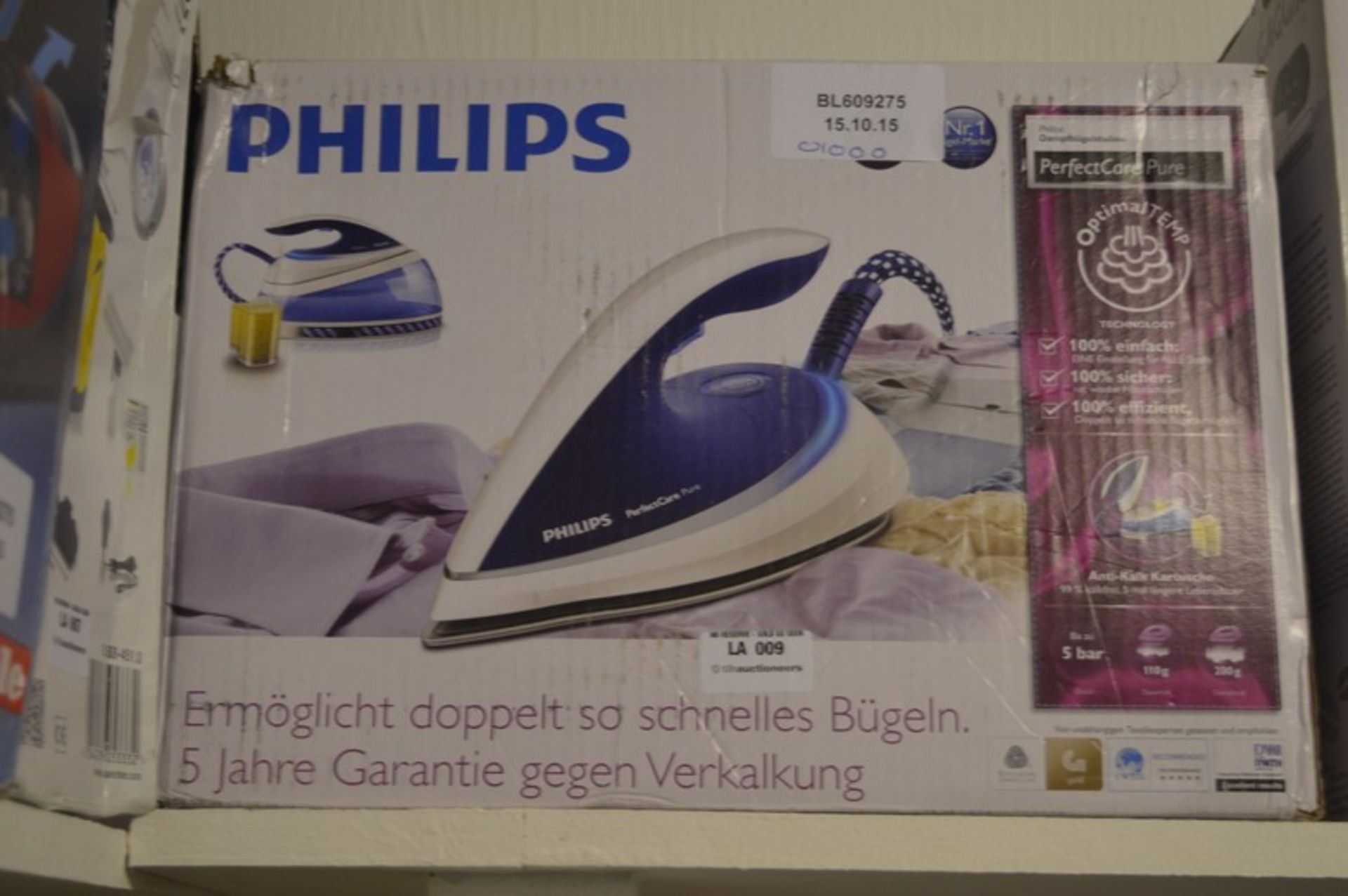 BOXED PHILIPS PERFECT CARE PURE STEAM GENERATOR IRON 5 BARR RRP £100.00 15/10/15