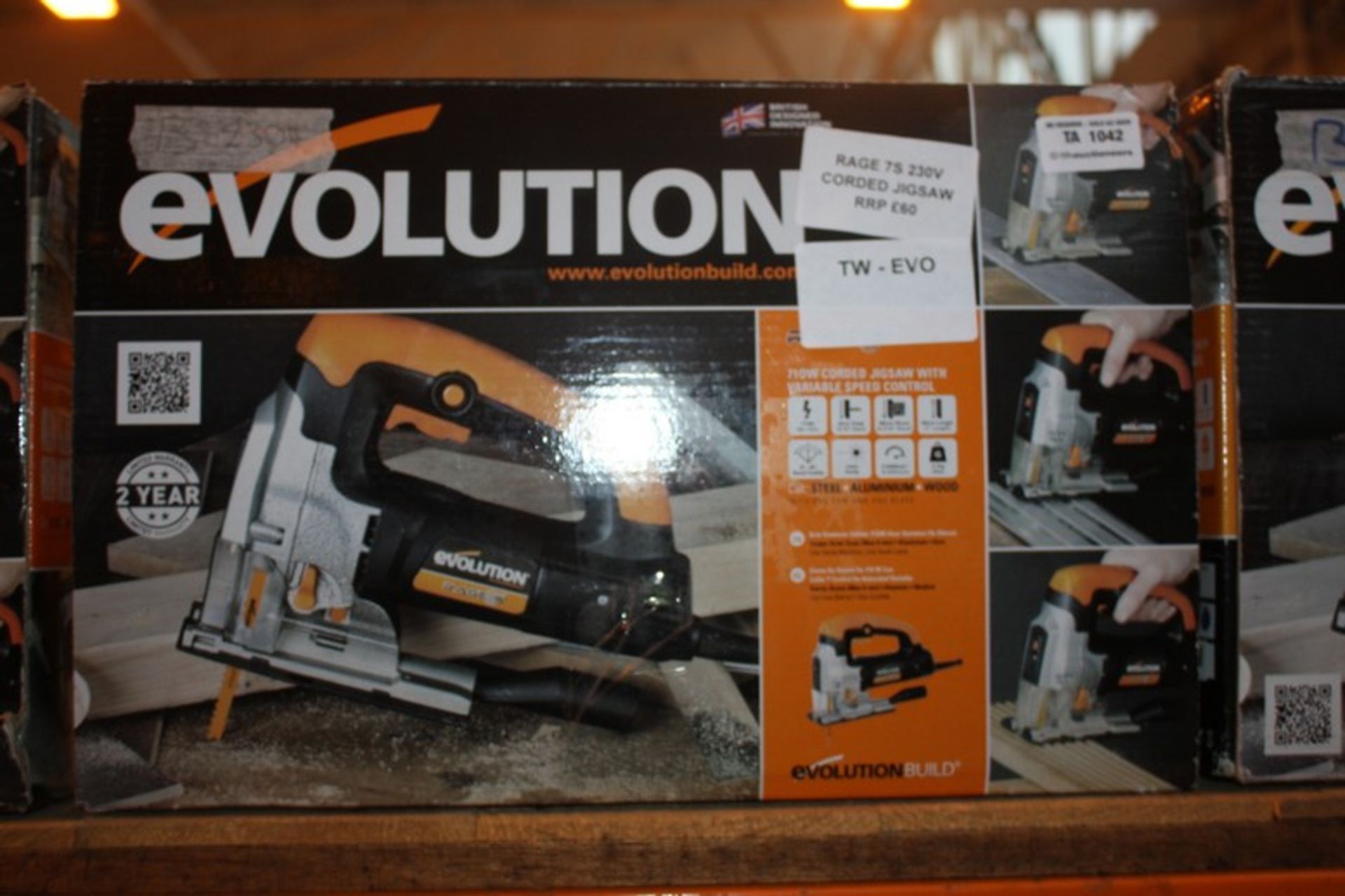 ONE BOXED EVOLUTION RAGE 7S 230V CORDED JIGSAW RRP £60 (TESTED WORKING)(TW-EVO)