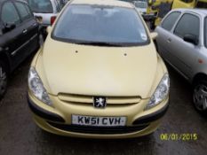 Peugeot 307 LX - KW51 CVH Date of registration:  29.01.2002 1360cc, petrol, manual, yellow