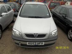 Vauxhall Zafira 16V Club - KG53 HFV Date of registration:  29.10.2003 1796cc, petrol, manual, silver