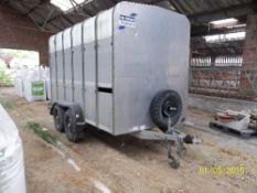 Ifor Williams 12' twin axle livestock trailer, Model TA 510 OG12, sn. SCK600000V0223024.  4 new