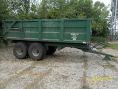 Bailey tag 14 tonne twin axle grain trailer (2010), hydraulic door, low pressure tyres. No air