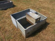 2 no. small aluminium water troughs