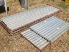 Qty corrugated iron clad sheep race panels