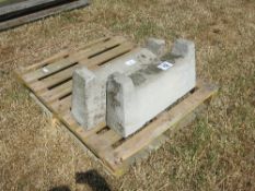 Pair of concrete water trough stands