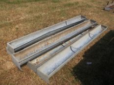 6 no. light galvanised feed troughs
