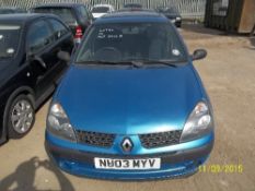 Renault Clio Expression DCI 65 - NU03 MYV Date of registration:  25.03.2003 1461cc, diesel,