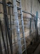 13 rung double extending aluminium ladder
