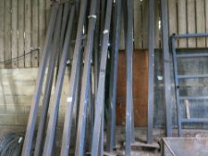 21 no 3.3m (approx) box section steel posts with base plates