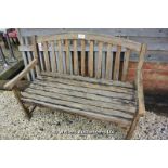 20TH CENTURY TEAK GARDEN SEAT