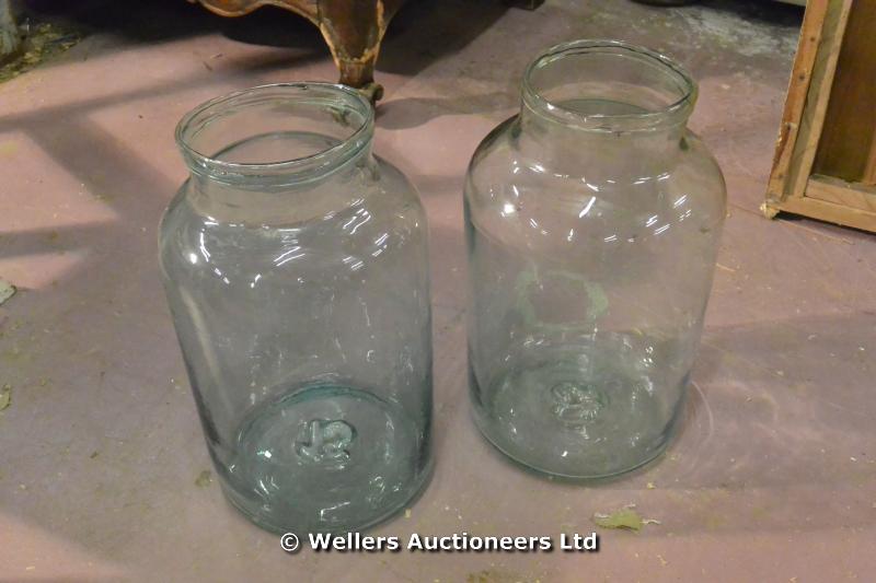PAIR OF 19TH CENTURY BOHEMIAN GLASS STORM JARS, APPROX 210 X 430 - Image 2 of 2