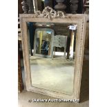 19TH CENTURY LOUIS XVI FRENCH PAINTED BEVELLED MIRROR, 1080 X 760