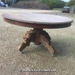 BLEACHED ROUND TOPPED TABLE WITH TRIPOD BASE, 1210 X 670