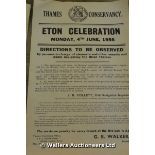 THAMES CONSERVANCY ETON CELEBRATION POSTER, DATED 1956