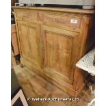 19TH CENTURY FRENCH FRUITWOOD BUFFET OF TWO DRAWERS OVER TWO DOORS, 1260 X 520 X 1140