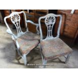 19TH CENTURY SET OF SWEDISH PAINTED CHAIRS (6+2 CARVERS) GUSTAVIAN STYLE