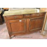 18TH CENTURY LOUIS XV FRENCH WALNUT BUFFET WITH THREE DRAWERS OVER TWO DOORS AND BLEACHED WALNUT