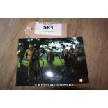 SIGNED PHOTOGRAPHIC TICKET DEPICTING THE MAIN TANK CREW SIGNED BY BRAD PITT AND JON BERNTHAL AS AN