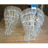 PAIR OF 20TH CENTURY HANGING CUT GLASS CANDELIERS, DROP APPROX 600