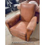 1920S PERIOD LEATHER CLUB CHAIR