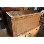 20TH CENTURY CHINESE WICKER TRUNK, 920 X 520 X 520