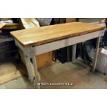 ELM TOPPED CONSOLE TABLE MADE FROM 19TH CENTURY ELEMENTS, 1000 X 480 X 680