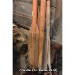 A COLLECTION OF FOUR BOATING OARS (A/F)