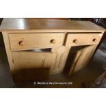 19TH CENTURY PINE DRESSER BASE, TWO DRAWERS AND TWO DOORS, 1560 X 450 X 940