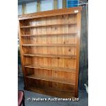 A LARGE PINE MODERN BOOKCASE WITH ADJUSTABLE SHELVES, 1470 X 240 X 2030